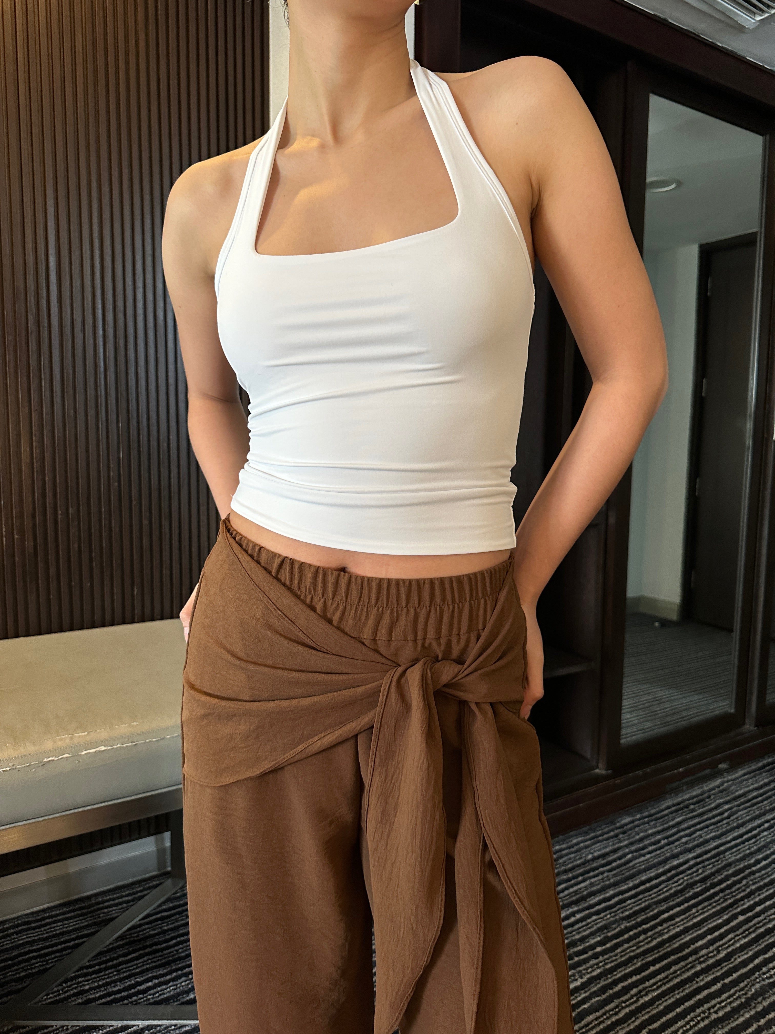 Cara Wrap Tie Pants (Cocoa)