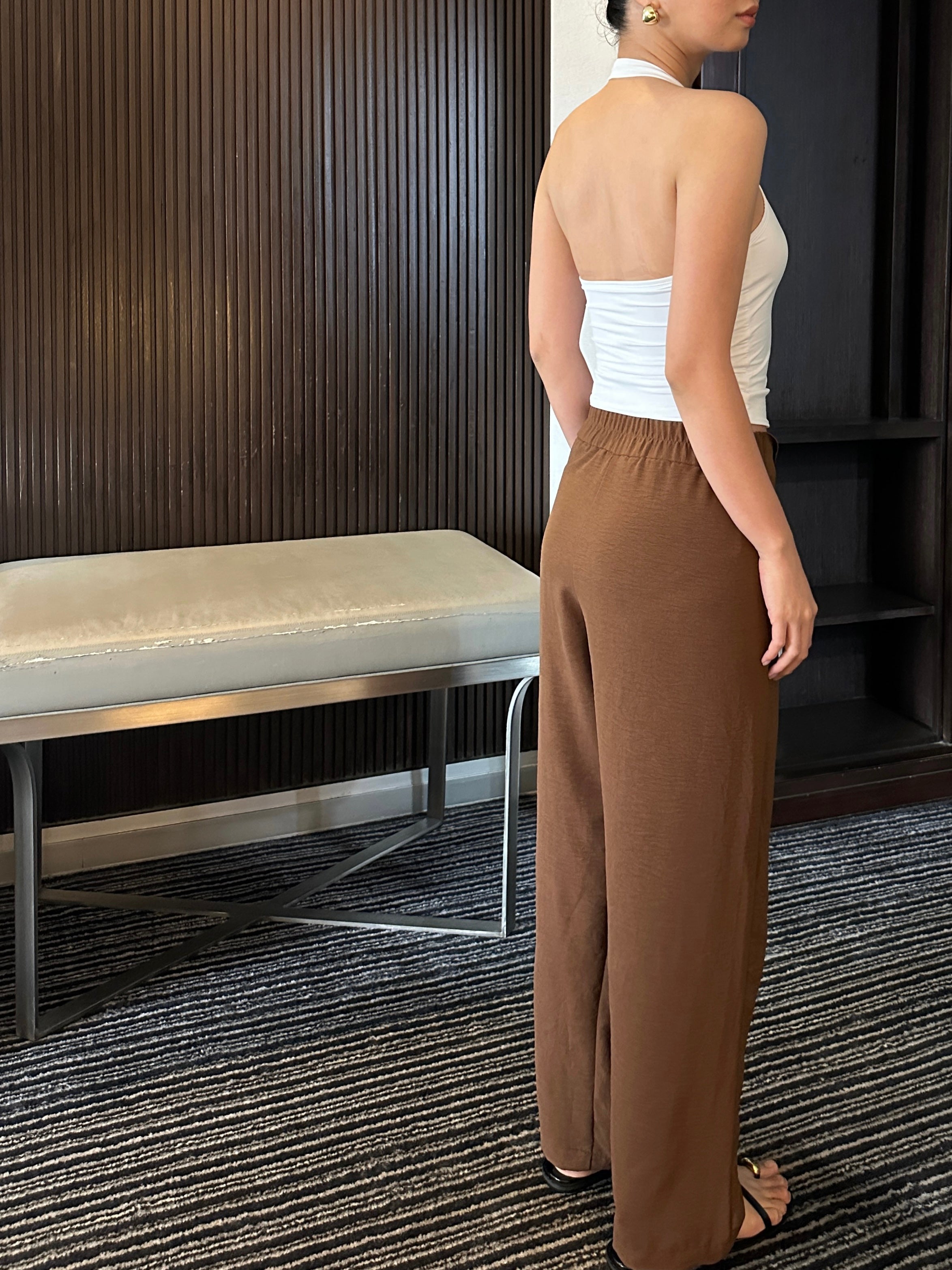 Cara Wrap Tie Pants (Cocoa)