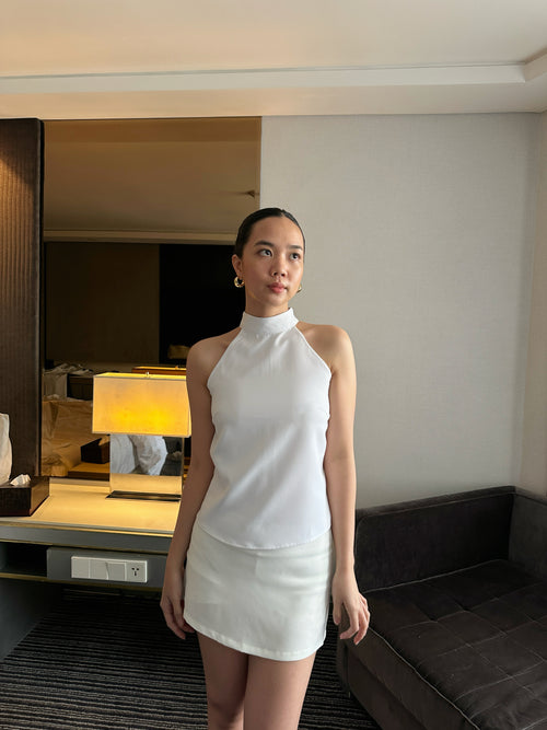 Amelie Halter Top (White)