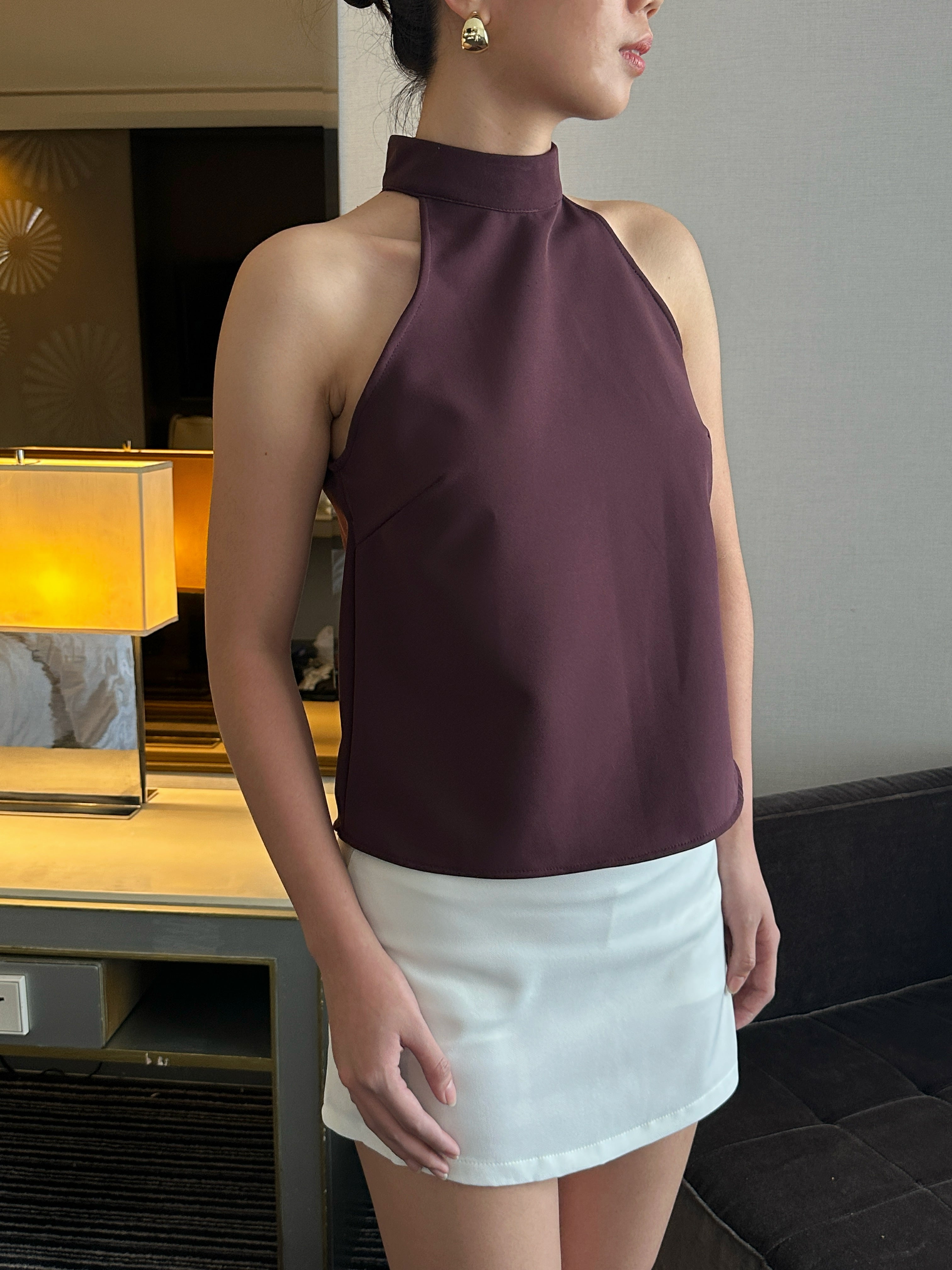 Amelie Halter Top (Plum)