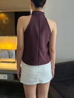 Amelie Halter Top (Plum)