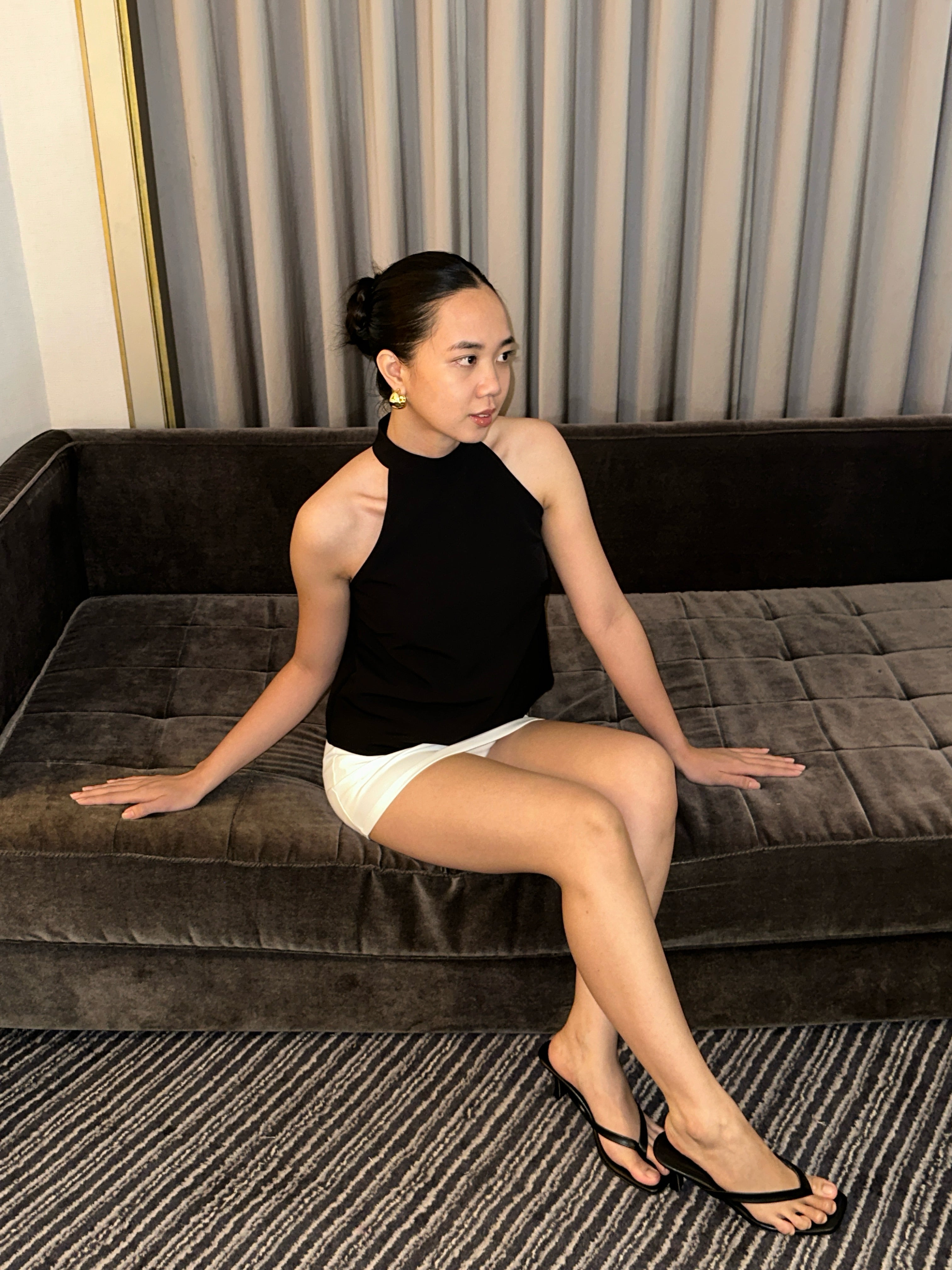 Amelie Halter Top (Black)