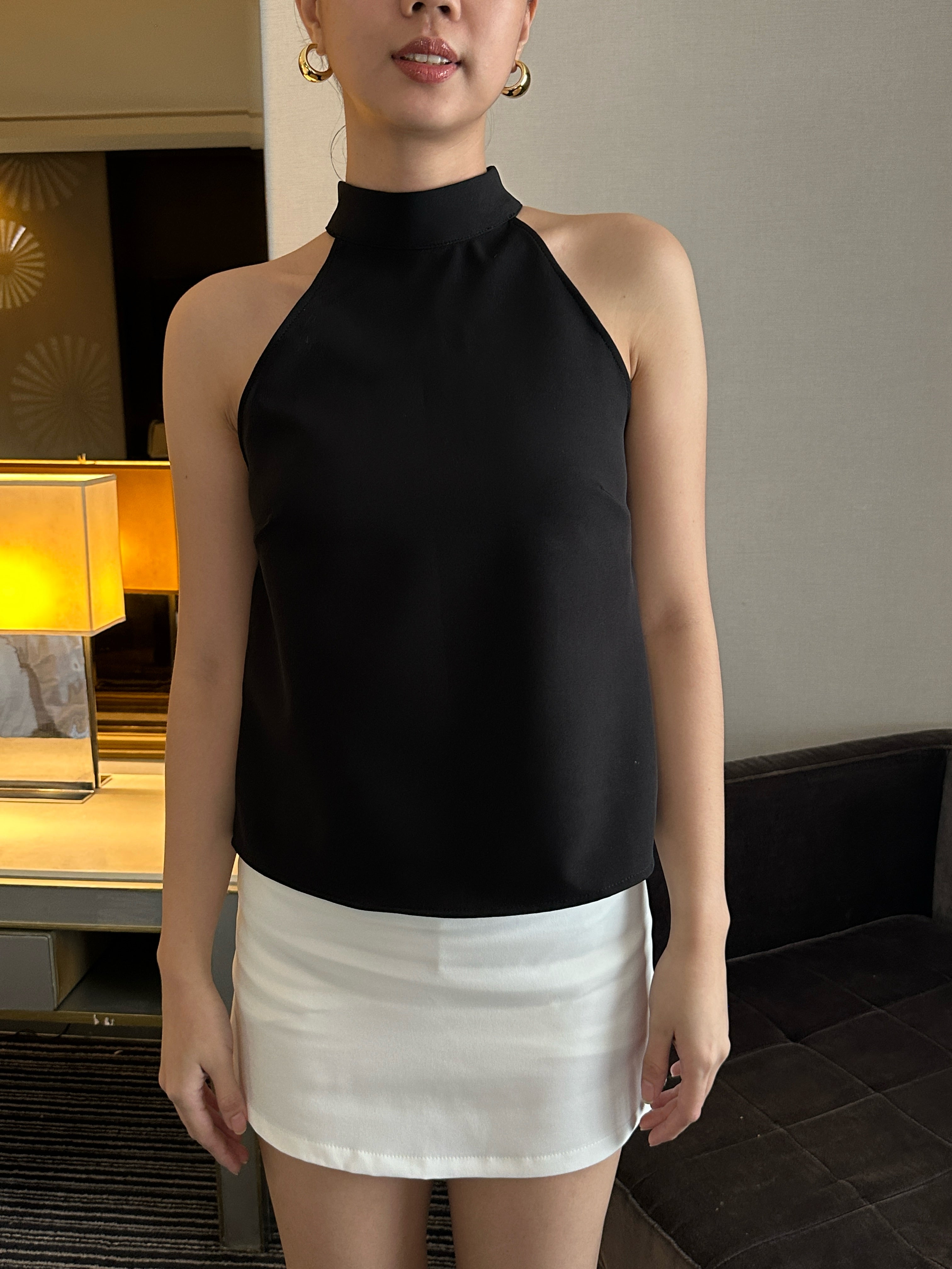 Amelie Halter Top (Black)