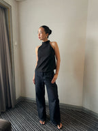 Amelie Halter Top (Black)